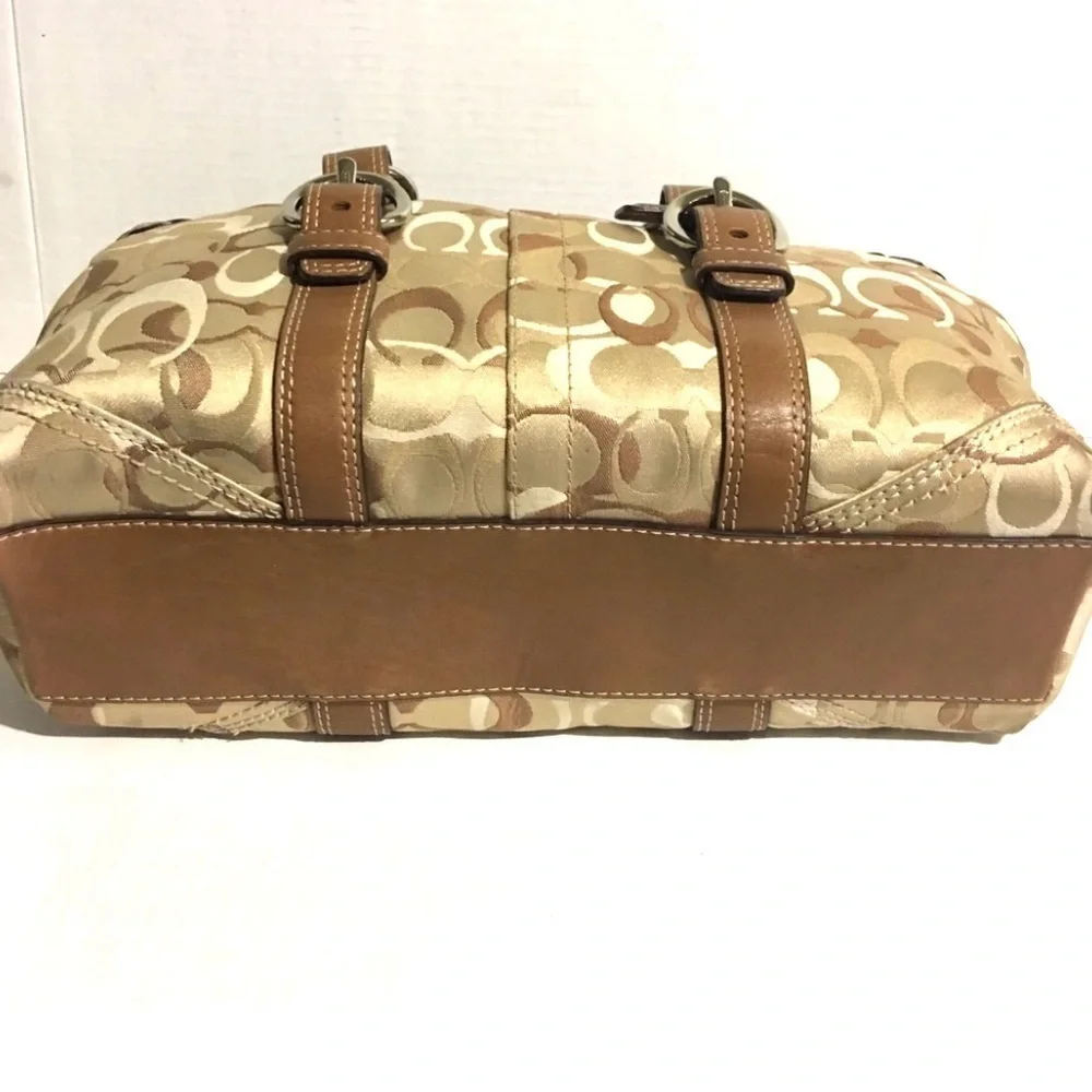 Coach CC jacquard print canvas satchel handbag